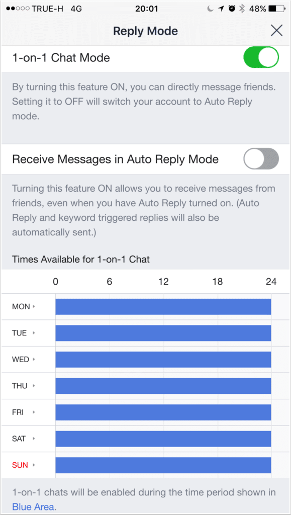 line@ reply mode