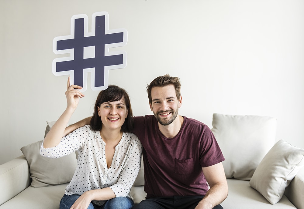 white couple with social media concept PE3J27H 2 4