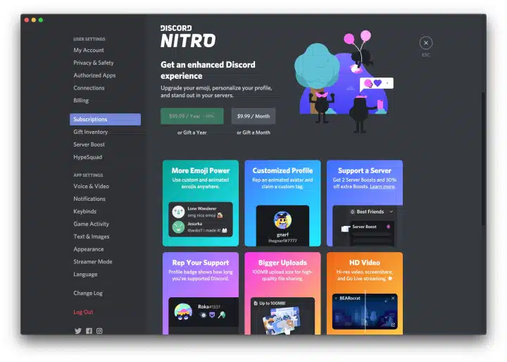 Discord Nitro สำหรับผู้ที่สมัครเป็นสมาชิกรายเดือน / รายปี